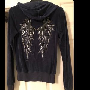 MISS ME navy velour jacket